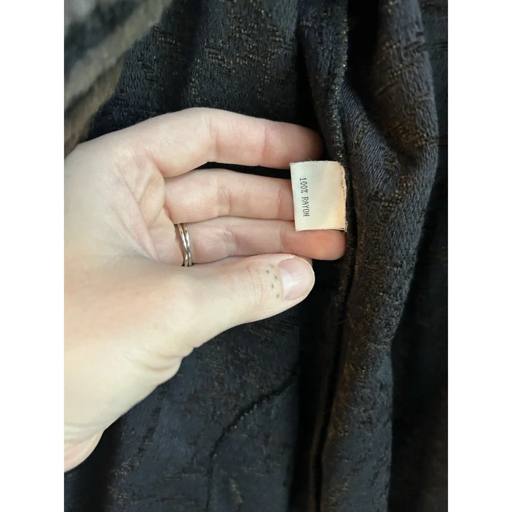 Silverado Faux Fur Trim Long Coat L Western Boho Cowgirl Retro Brown Jacket‎